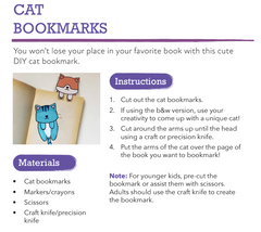 cat bookmark yoga activity