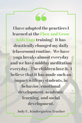 Testimonial about Flow and Grow Kids Yoga Teacher Training from speech language pathologist SLP
