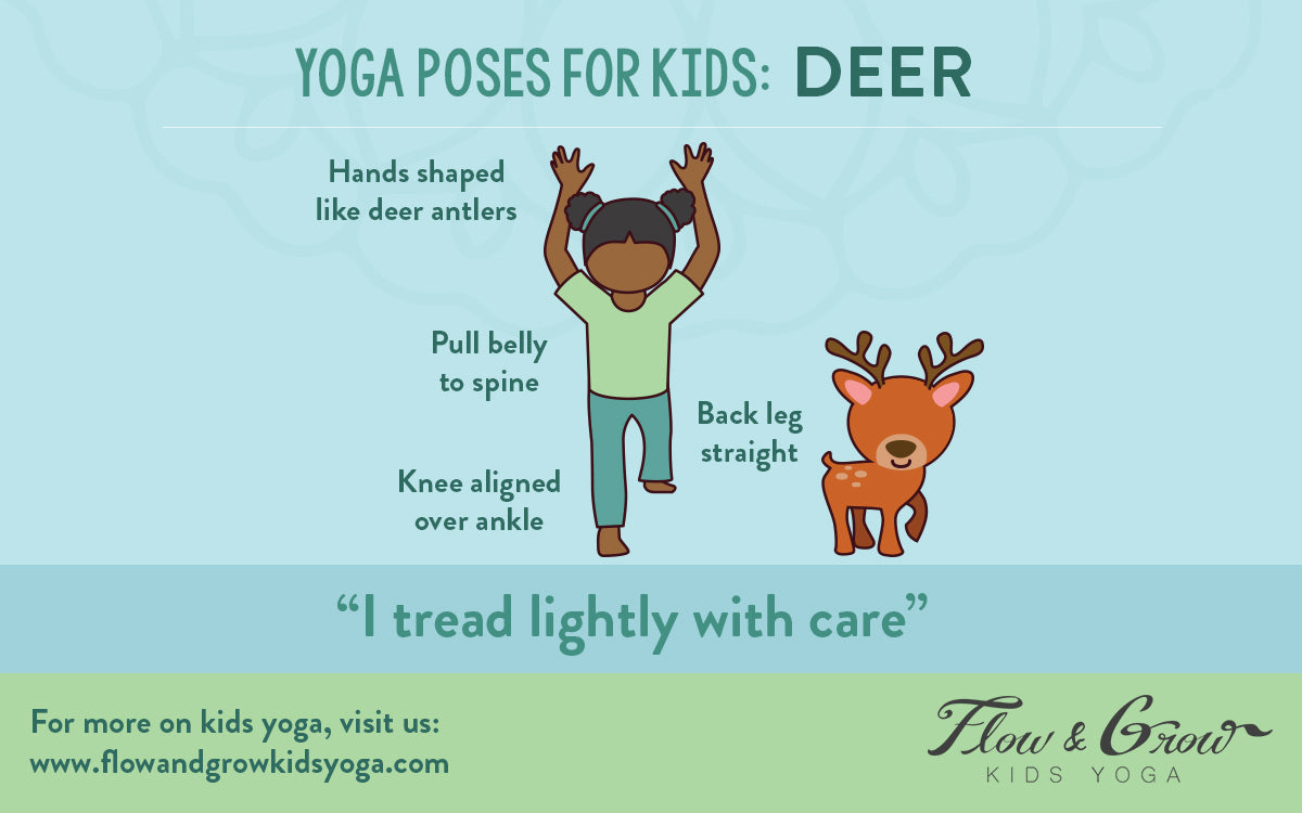 Yoga Deer Pose Composition stock vector. Illustration of health - 243591813