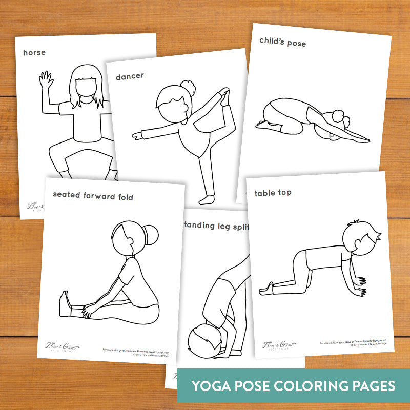 free yoga poses coloring pages