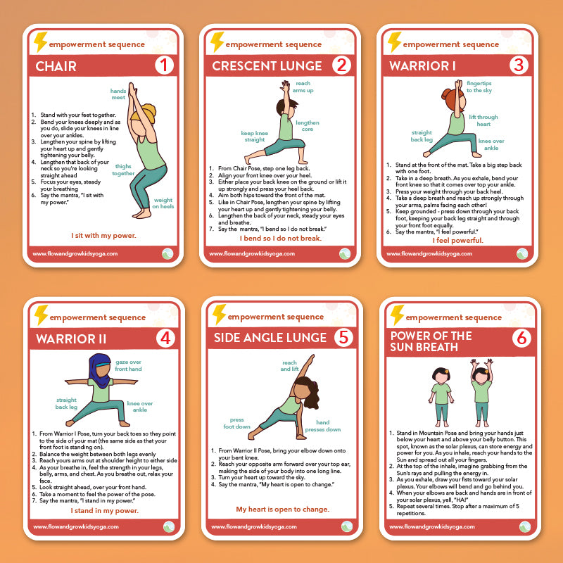 Empowerment Sequence Yoga Cards - Flow and Grow Kids Yoga