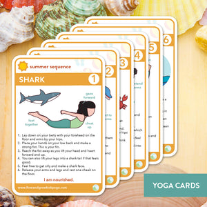 summer at the beach yoga cards and coloring book for kids flow and grow kids yoga