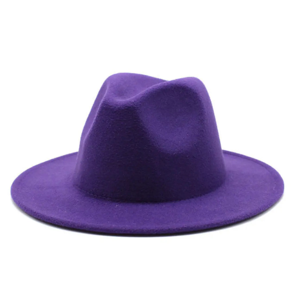 plum fedora hat