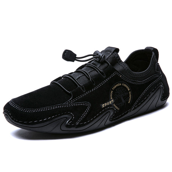 Yokest Casual Suede Leather Soft Driving Shoes Men Flats Walking Shoes