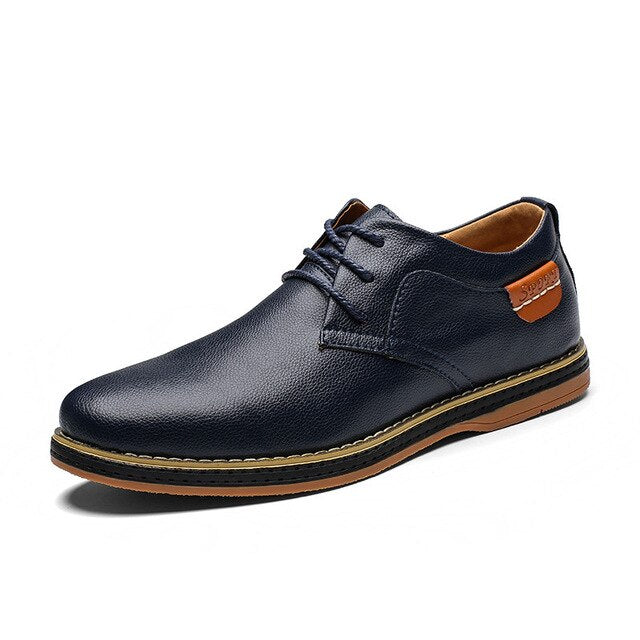 Men Oxford Shoes Genuine Leather Lace Up Office Business Casual Shoes