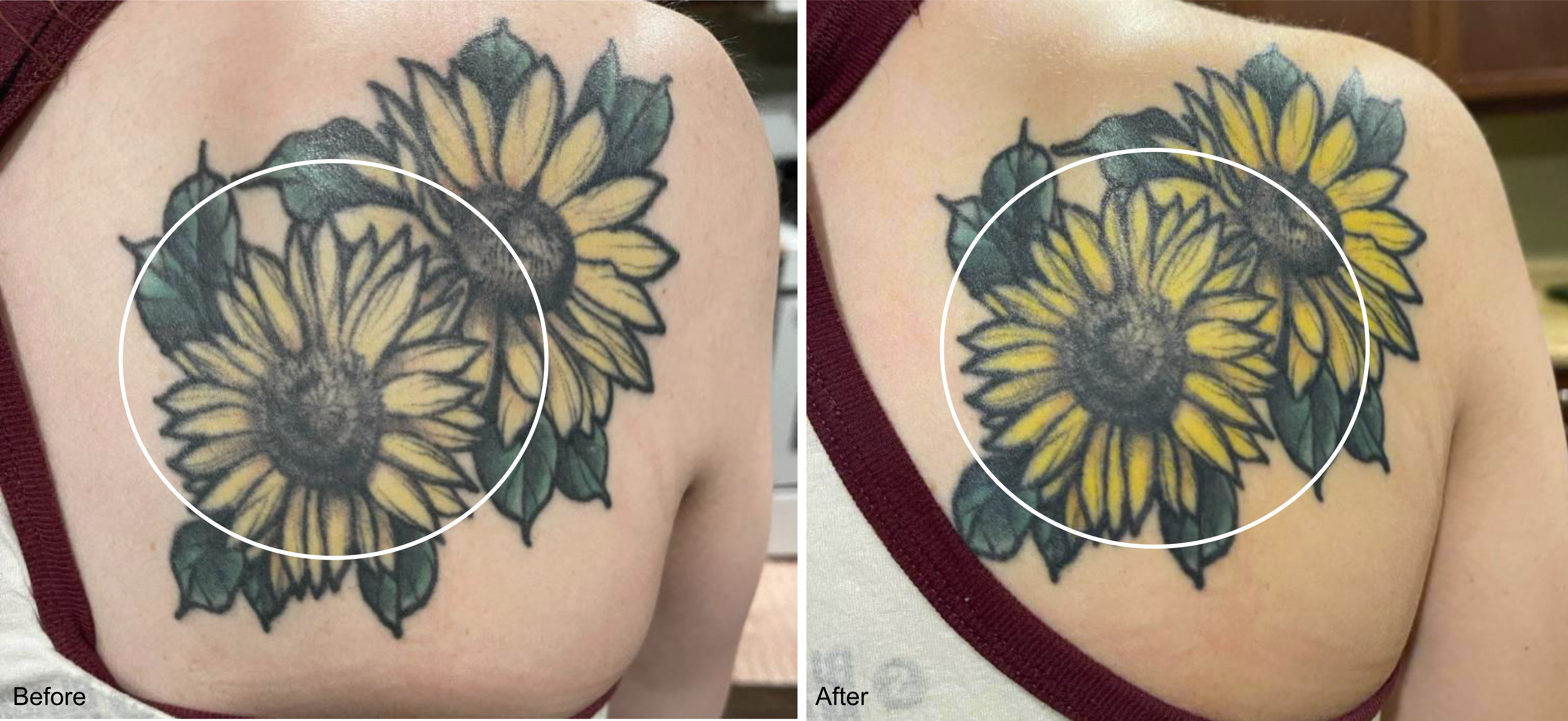 Poppy's Tattoo Before and After