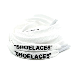 white flat shoelaces