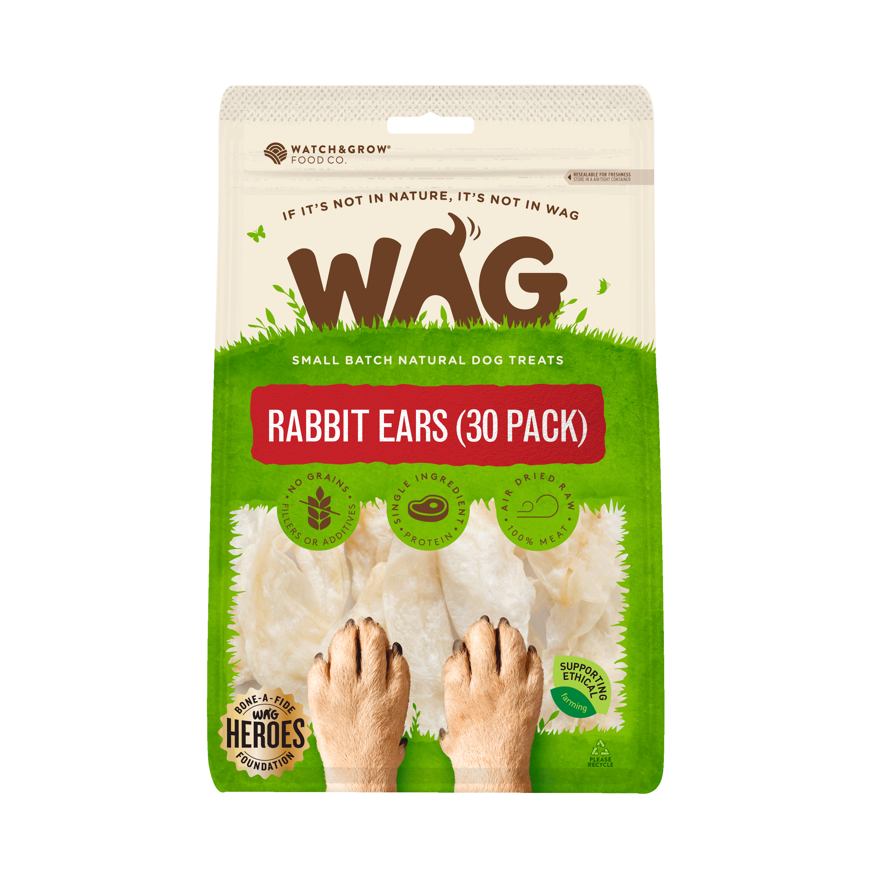 Rabbit Ears Healthy Australian Dog Treats WAG