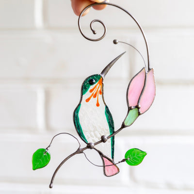 Hummingbird Stained Glass Window Hangings Mothers Day Gift