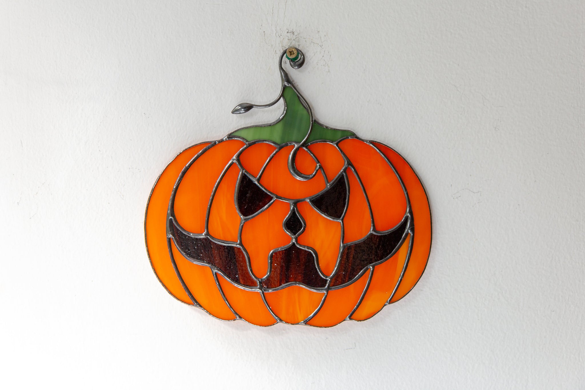 Halloween stained glass pumpkin creepy decoration