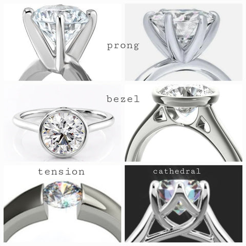 Types of diamond settings for engagement rings | Peters Vaults