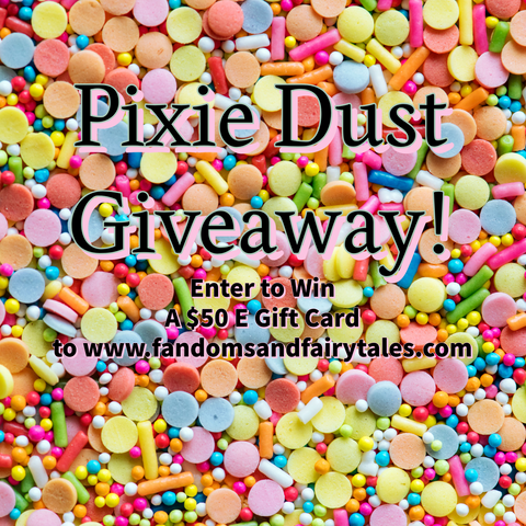 sprinkles background with text reading "Pixie Dust Giveaway"