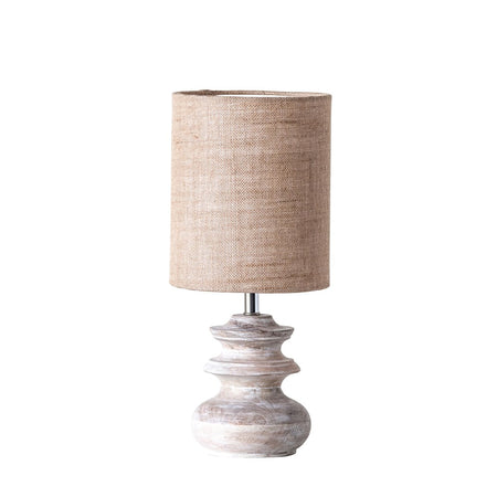 Mango Wood Lamp w/ Jute Shade