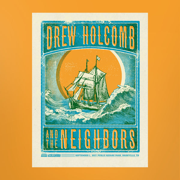 Drew Holcomb and the Neighbors Poster - Live on the Green – Friendly Arctic