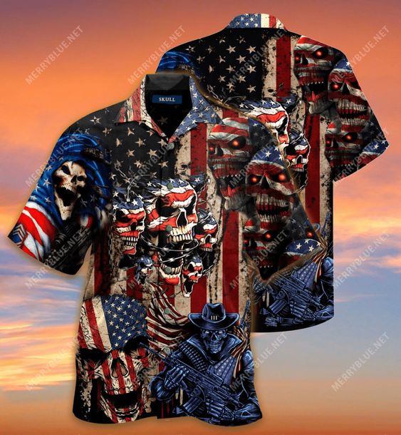 American Grim Reaper Hawaiian Shirt, Reaper With Gun, Grim Reaper Angel ...