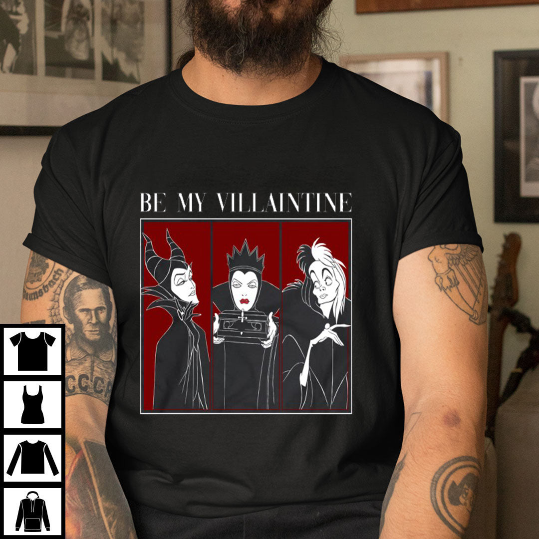 Be My Villaintine, Maleficent, Cruella de Vil, Queen Grimhilde T-shirts ...