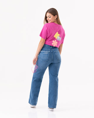 Pantalon Silueta Mom Tiro Alto, Bota Ancha (Wide Leg)