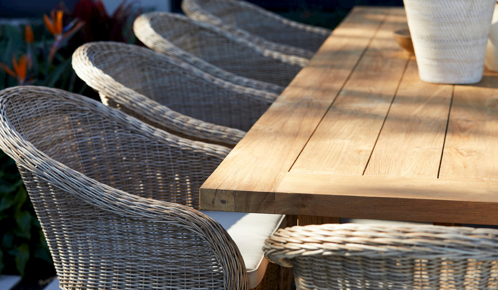 The Hamtons Outdoor Dining Chairs in Rattan Grey