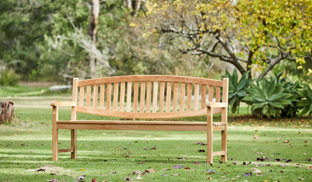 teak lion bench