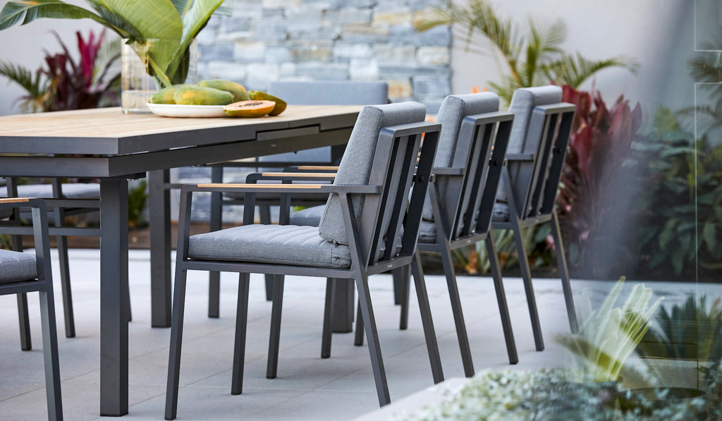 Kai Extension Aluminium and Teak Wood Outdoor Dining Table