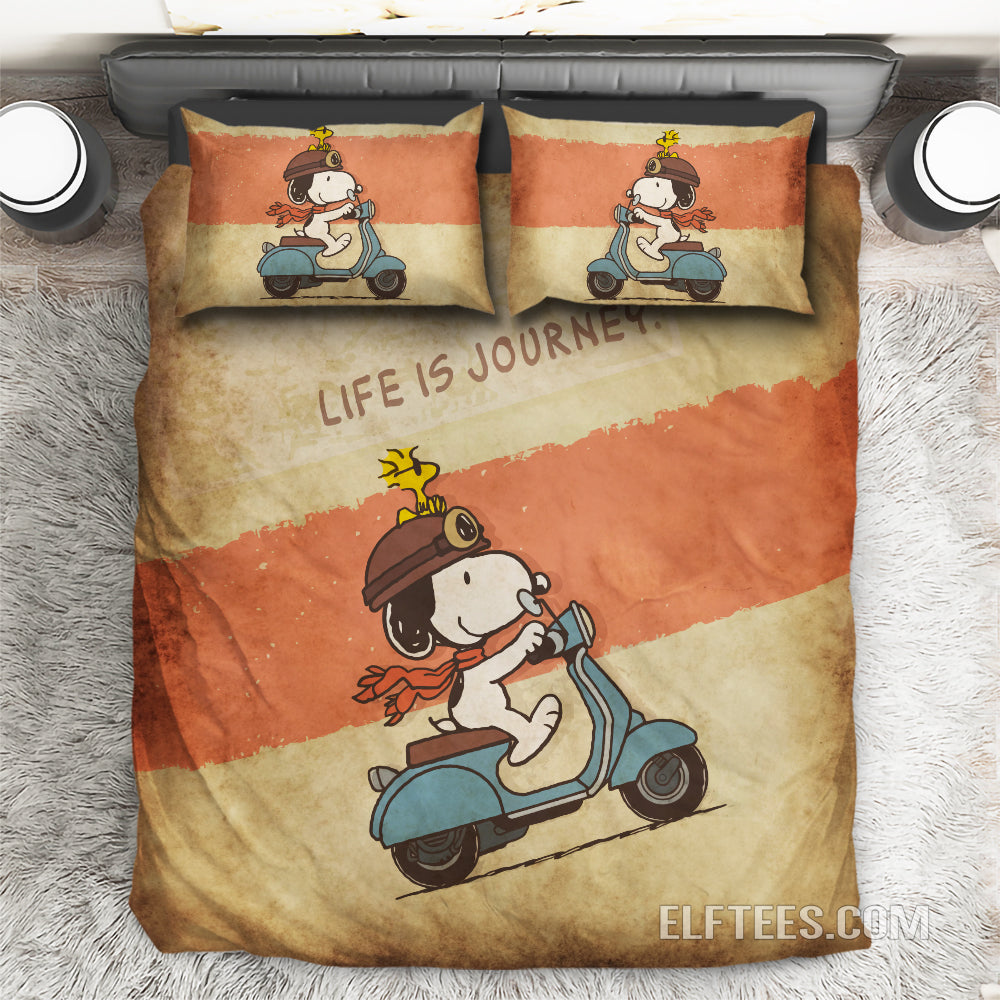 Snoopy Bed Set Snoopy Vespa Vintage Duvet Cover Snp01 Elftees