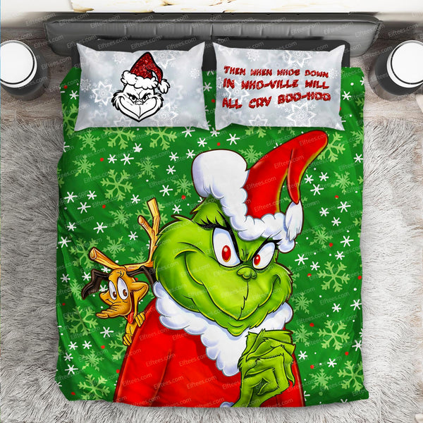 Elftees The Grinch Christmas Bed Set Dr Seuss How The Grinch