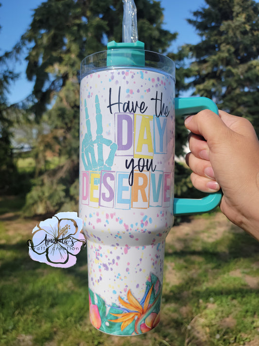 Rainbow Fuck tumbler, 40 oz metal tumbler with handle, NSFW, rainbow,  metal tumbler with straw