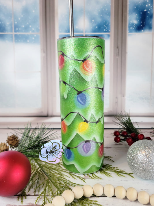 Christmas Lights Christmas Gnome Tumbler- Sublimation Tumbler