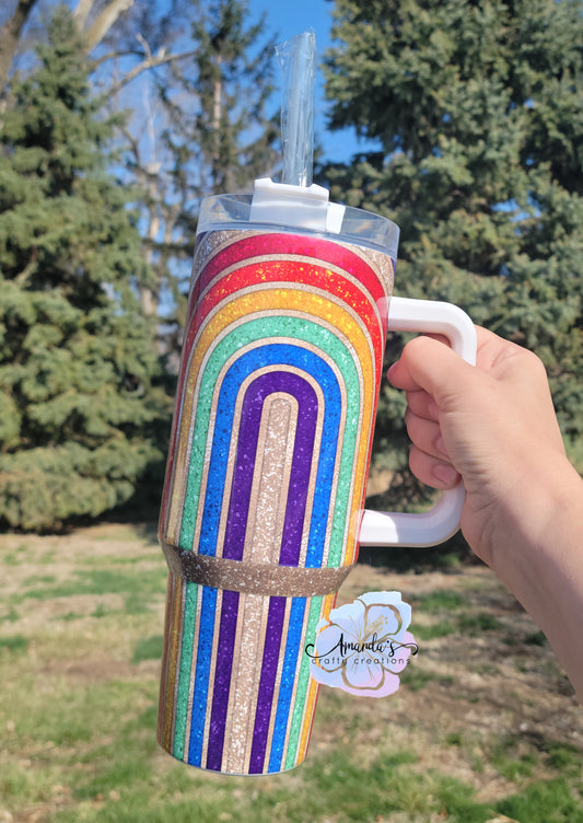 Have the Day you Deserve colorful tumbler, 40 oz metal tumbler with –  Amanda's Crafty Creations