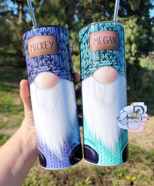 Custom Christmas Gnome Tumbler w/Straw, Winter Tumbler, Christmas Gift –  Murrers Monograms and More