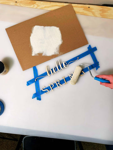 painting using tape for support