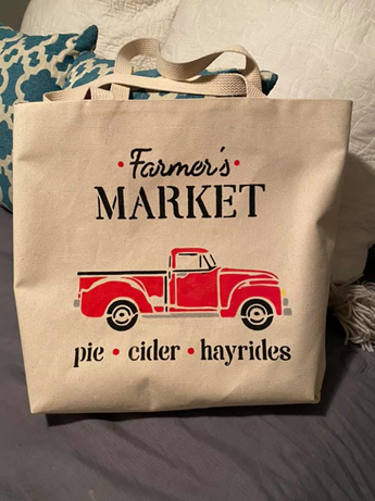 Farmer's market painted bag 