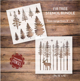 Stencil, Skinny Tree Stencil Bundle, Tree Stencil Bundle, Christmas Tree  Stencils, Evergreen Tree Stencil, Kids Crafts 