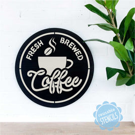 Wholesale FINGERINSPIRE Coffee Bar Stencil 30x30cm Reusable Coffee