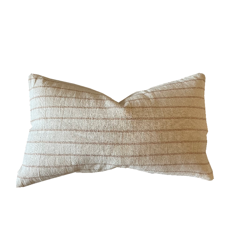 Tri Cowhide Lumbar Pillow - Soft Barley