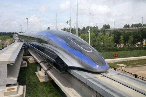 Maglev in china waiting for passengers at the station