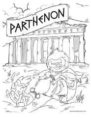 Free printable of the Greek Parthenon