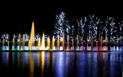 Rio de Janeiro christmas lights display on the lagoon