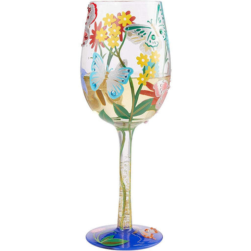 LOLITA GOLDEN PEACOCK WINE GLASS~ HAND PAINTED! GORGEOUS! WITH GIFT BOX  15oz