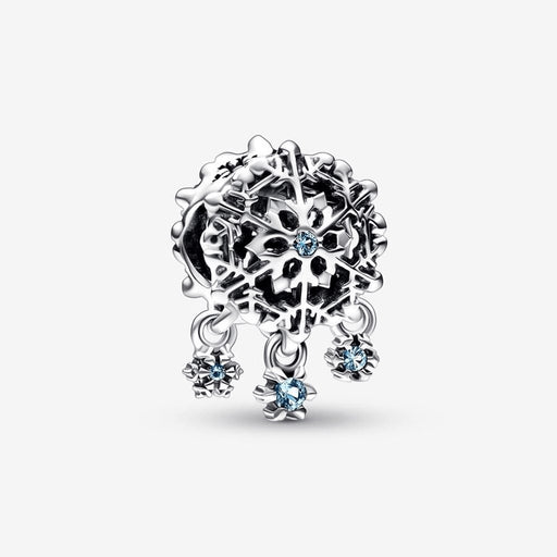 Winter Series Snowflake Charm Blue Murano Glass Beads Fit Pandora Bracelet  plata de ley 925 Original Charm Girl Christmas Gifts