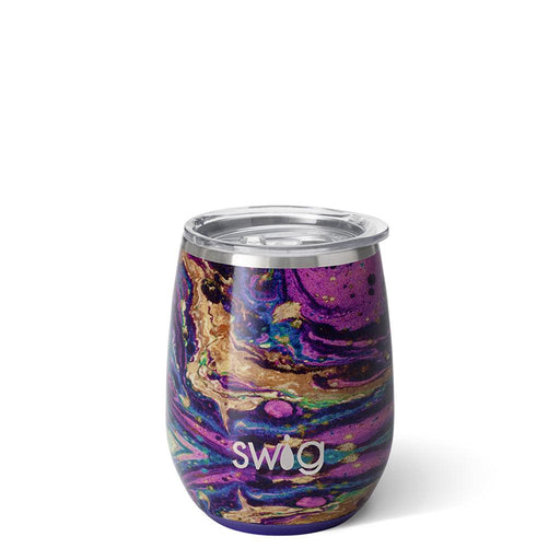 Swig : Shimmer Aquamarine Stemless Wine Cup (14oz)