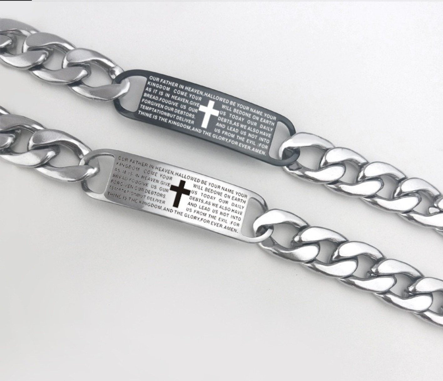 Spanish Lord's Prayer Black Men's Bracelet | Sisters Boutique & Gifts, Inc.