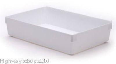 (12) Rubbermaid 2916-RD-WHT 9" x 6" x 2" White Plastic Drawer Organizer Bins