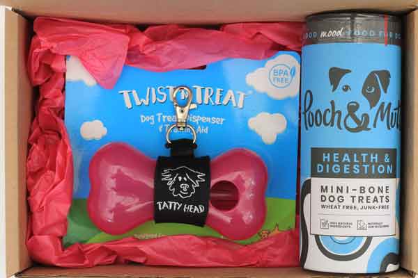 Tatty Head Dog Treat Dispenser Gift Box 6 Colours Pet Gift Set Includes Dog  Biscuits A Perfect Holder for Walks & Puppy Owners 