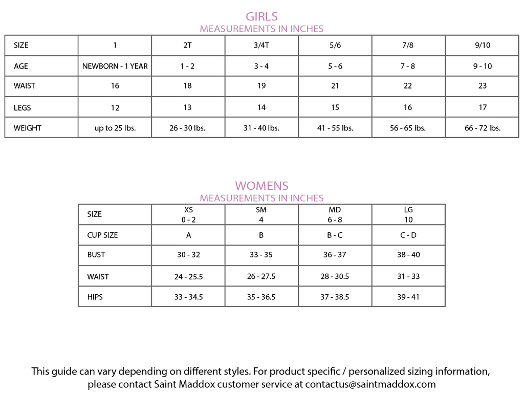 Size Chart – saint.maddox