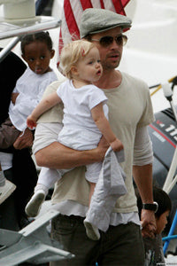 Brad Pitt & Shiloh Jolie Pitt with Baby Lovie-Cozy