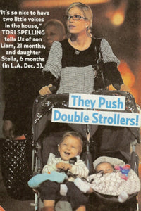 Tori Spelling with Stroller Blanket