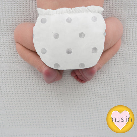 Natural cotton nappy cover- white - White - Dilling