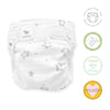 SmartNappy Cotton Muslin NextGen Hybrid Reusable Cloth Diaper Cover + 1 Reusable Insert + 1 Reusable Booster - Stargazer, Gray