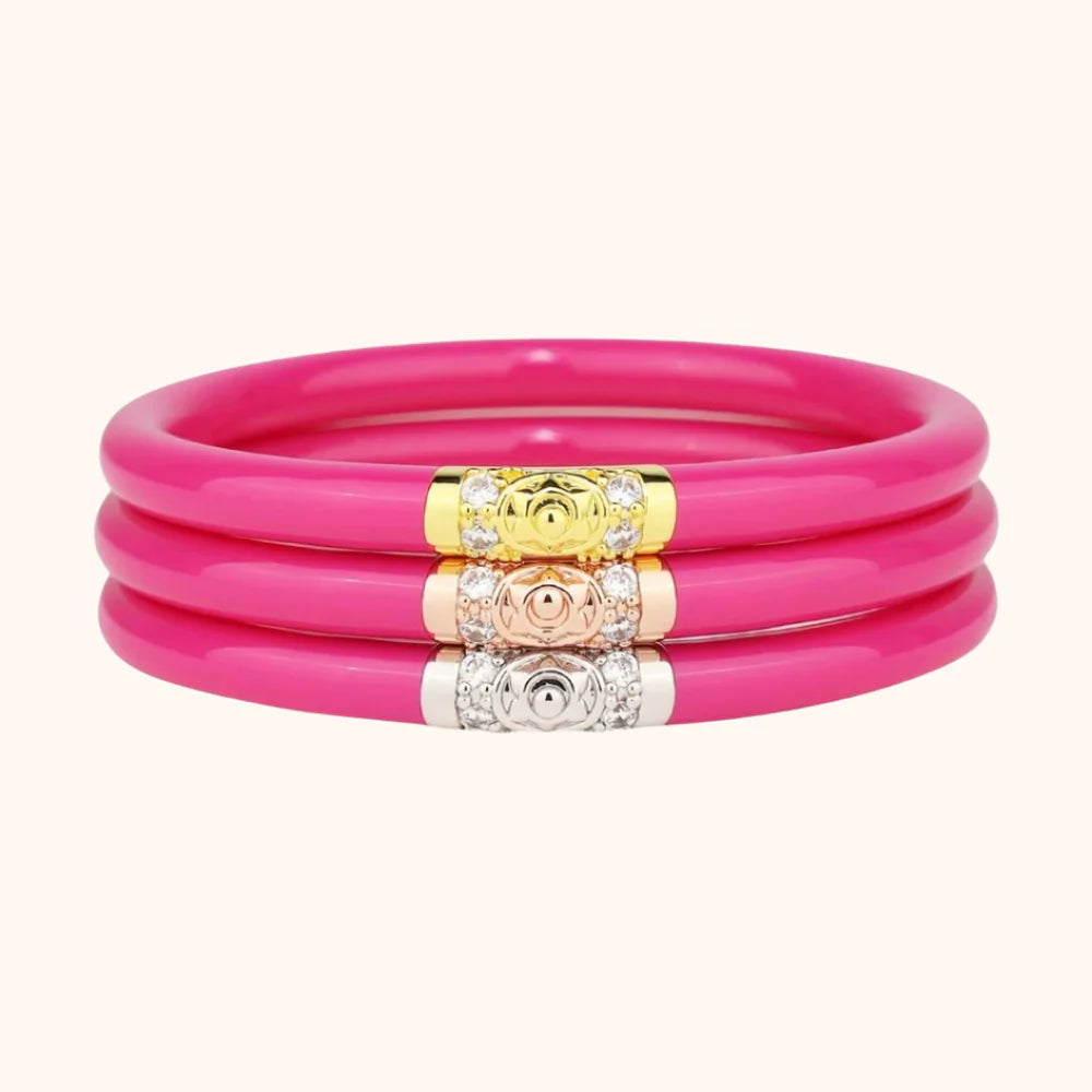BuDhaGirl| epic pink three kings all weather bangles | set of 3
